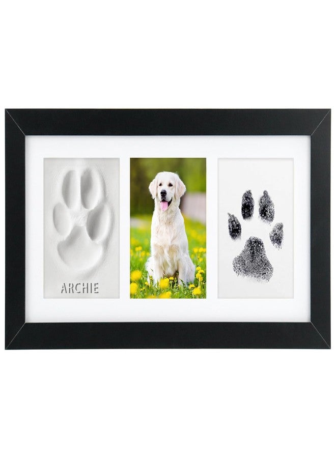 Seencool Paw Print Frame Kit, Dog Paw Print Kit with No Toxic Clay & No Mess Ink Pad, Pet Paw Print Impression Kit with Customization Tool, Wooden Pet Memorial Frame,DIY Dog Lover Gifts - Image 1